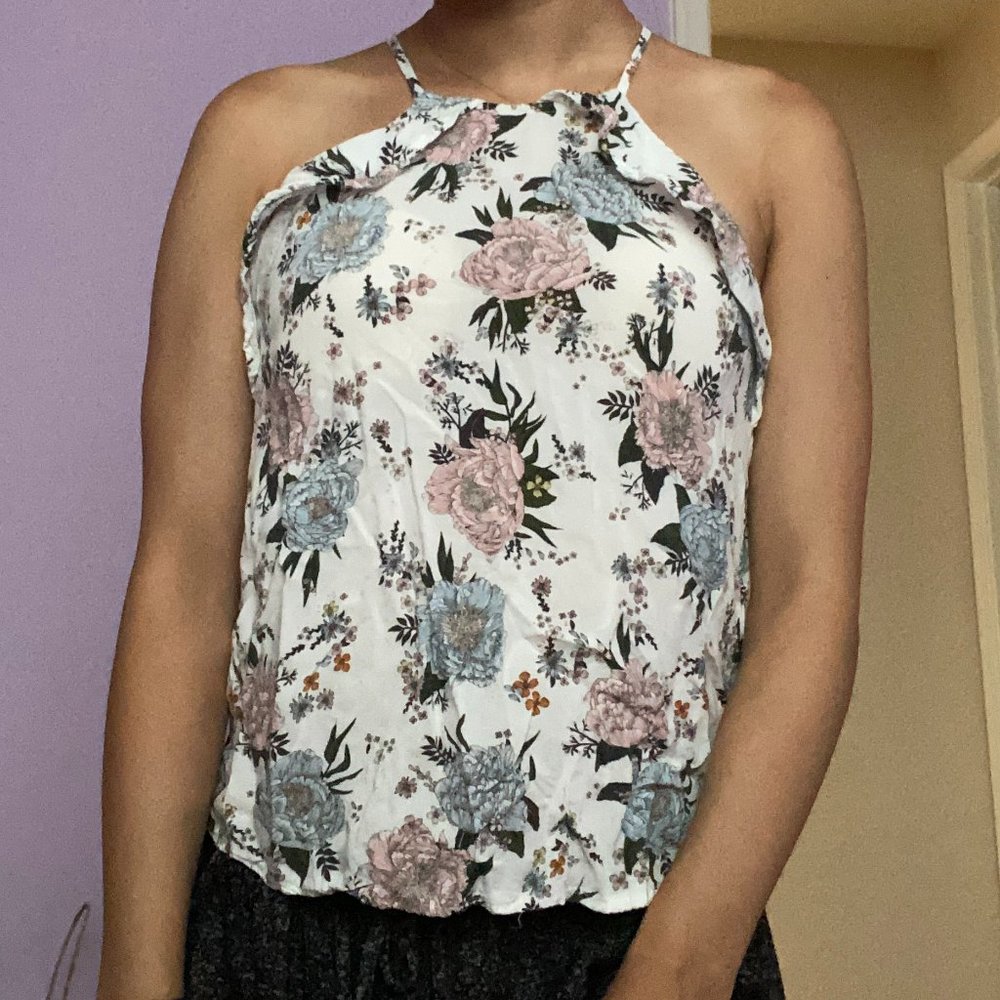 H&M Divided High-Neck Floral Tank Top XS/2